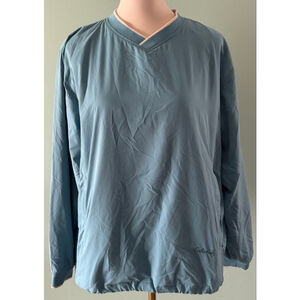 Women's Cabela's Light Blue & Beige Long Sleeve Pullover Tee Size L